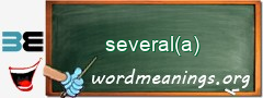WordMeaning blackboard for several(a)